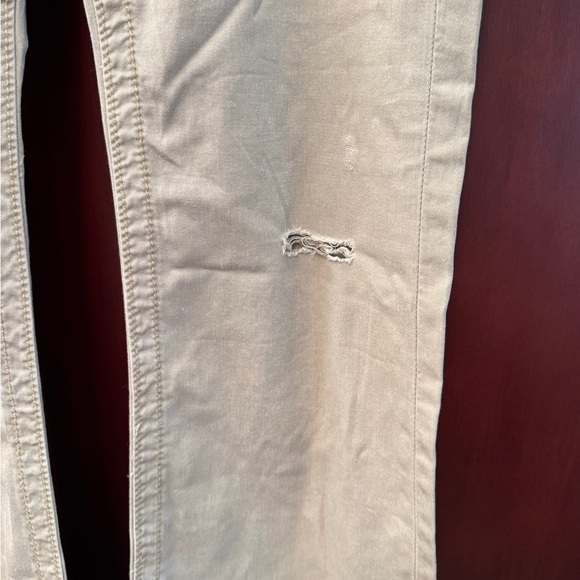 Victoria Secret London Tan Jean Size 10 Long 100% Cotton Distressed - Picture 9 of 16